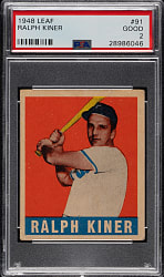 1948-1949 Leaf #91 Ralph Kiner Rookie PSA GOOD 2
