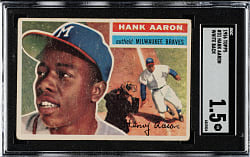 1956 Topps #31 Hank Aaron White Back SGC FAIR 1.5