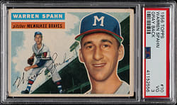 1956 Topps #10 Warren Spahn Gray Back PSA VG 3