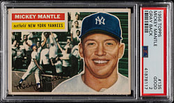 1956 Topps #135 Mickey Mantle Gray Back PSA GOOD 2
