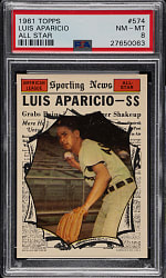 1961 Topps #574 Luis Aparicio All-Star PSA NM-MT 8