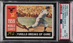 1960 Topps #387 Carl Furillo Breaks Up Game PSA NM-MT 8