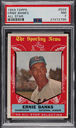 1959 Topps #559 Ernie Banks All-Star PSA NM 7
