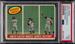 1959 Topps #464 Willie Mays' Catch Makes Series History PSA NM 7