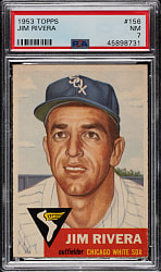 1953 Topps #156 Jim Rivera PSA NM 7