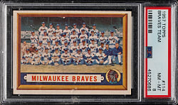 1957 Topps #114 Milwaukee Braves Team PSA NM-MT 8