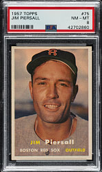 1957 Topps #75 Jim Piersall PSA NM-MT 8