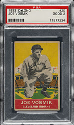 1933 R333 DeLong Gum #20 Joe Vosmik PSA GOOD 2