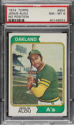 1974 Topps #654 Jesus Alou No Position PSA NM-MT 8