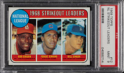 1969 Topps #12 NL Strikeout Leaders with Fergie Jenkins PSA MINT 9