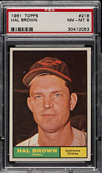 1961 Topps #218 Hal Brown PSA NM-MT 8