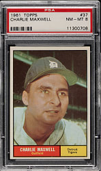 1961 Topps #37 Charlie Maxwell PSA NM-MT 8