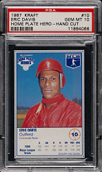 1987 Kraft Home Plate Heroes #10 Eric Davis PSA GEM MINT 10