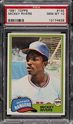 1981 Topps #145 Mickey Rivers PSA GEM MINT 10