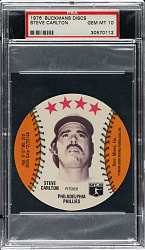 1976 Buckmans Discs Steve Carlton PSA GEM MINT 10
