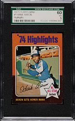 1975 Topps Mini #1 Hank Aaron Highlights SGC EX 60