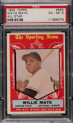 1959 Topps #563 Willie Mays All-Star PSA EX-MT 6