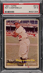1957 Topps #210 Roy Campanella PSA EX 5