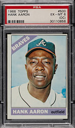 1966 Topps #500 Hank Aaron PSA EX-MT 6 (OC)