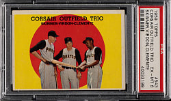 1959 Topps #543 Corsair Outfield Trio with Roberto Clemente PSA EX-MT 6