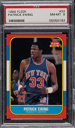 1986-1987 Fleer Basketball #32 Patrick Ewing Rookie PSA NM-MT 8