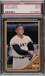 1962 Topps #300 Willie Mays PSA EX 5