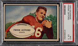 1953 Bowman Football #43 Frank Gifford Short Print PSA EX 5