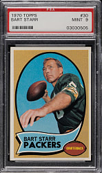 1970 Topps Football #30 Bart Starr PSA MINT 9