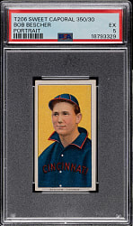 1909-1911 T206 White Border Bob Bescher Portrait PSA EX 5