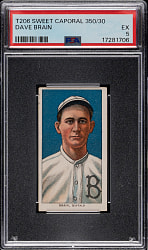 1909-1911 T206 White Border Dave Brain PSA EX 5