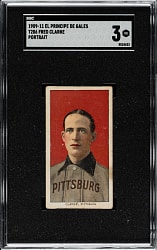 1909-1911 T206 White Border Fred Clarke Portrait SGC VG 3 - El Principe de Gales Back