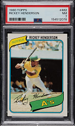 1980 Topps #482 Rickey Henderson Rookie PSA NM 7