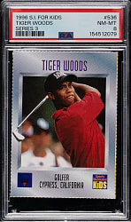 1996 Sports Illustrated for Kids #536 Tiger Woods Rookie PSA NM-MT 8