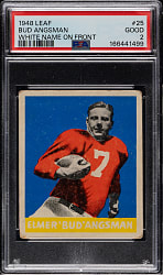 1948 Leaf Football #25 Bud Angsman White Name PSA GOOD 2