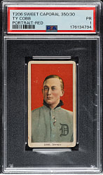 1909-1911 T206 White Border Ty Cobb Portrait Red Background PSA POOR 1