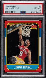 1986-1987 Fleer Basketball #31 Julius Erving PSA NM-MT 8