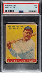 1933 R319 Goudey #53 Babe Ruth PSA POOR 1