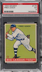 1933 R319 Goudey #179 Fred Leach PSA EX 5