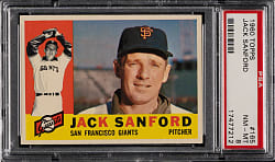 1960 Topps #165 Jack Sanford PSA NM-MT 8