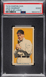 1914 T213 Coupon Cigarettes (Type 2) Jack Warhop St. Louis PSA GOOD 2