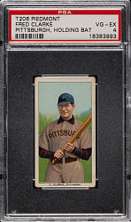 1909-1911 T206 White Border Fred Clarke Holding Bat PSA VG-EX 4
