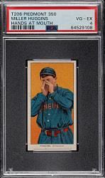 1909-1911 T206 White Border Miller Huggins Hands At Mouth PSA VG-EX 4