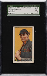 1909-1911 T206 White Border Vic Willis with Bat SGC VG+ 45