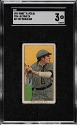 1909-1911 T206 White Border Joe Tinker Bat Off Shoulder SGC VG 3