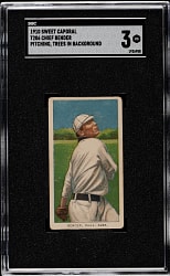 1909-1911 T206 White Border Chief Bender Pitching Trees in Background SGC VG 3