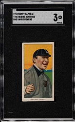 1909-1911 T206 White Border Hughie Jennings One Hand Showing SGC VG 3