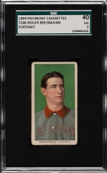 1909-1911 T206 White Border Roger Bresnahan Portrait SGC VG 40