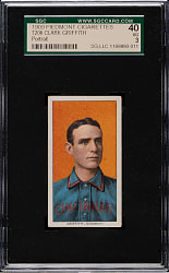 1909-1911 T206 White Border Clark Griffith Portrait SGC VG 40