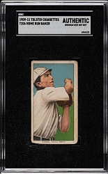 1909-1911 T206 White Border Home Run Baker SGC Authentic - Tolstoi Back