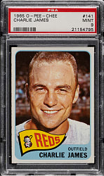 1965 O-Pee-Chee #141 Charlie James PSA MINT 9